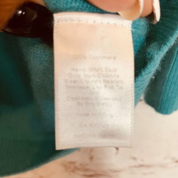 Talbots 100% Pure Cashmere Sweater Women’s Small Teal Lightweight Elegant Chic - Picture 4 of 5